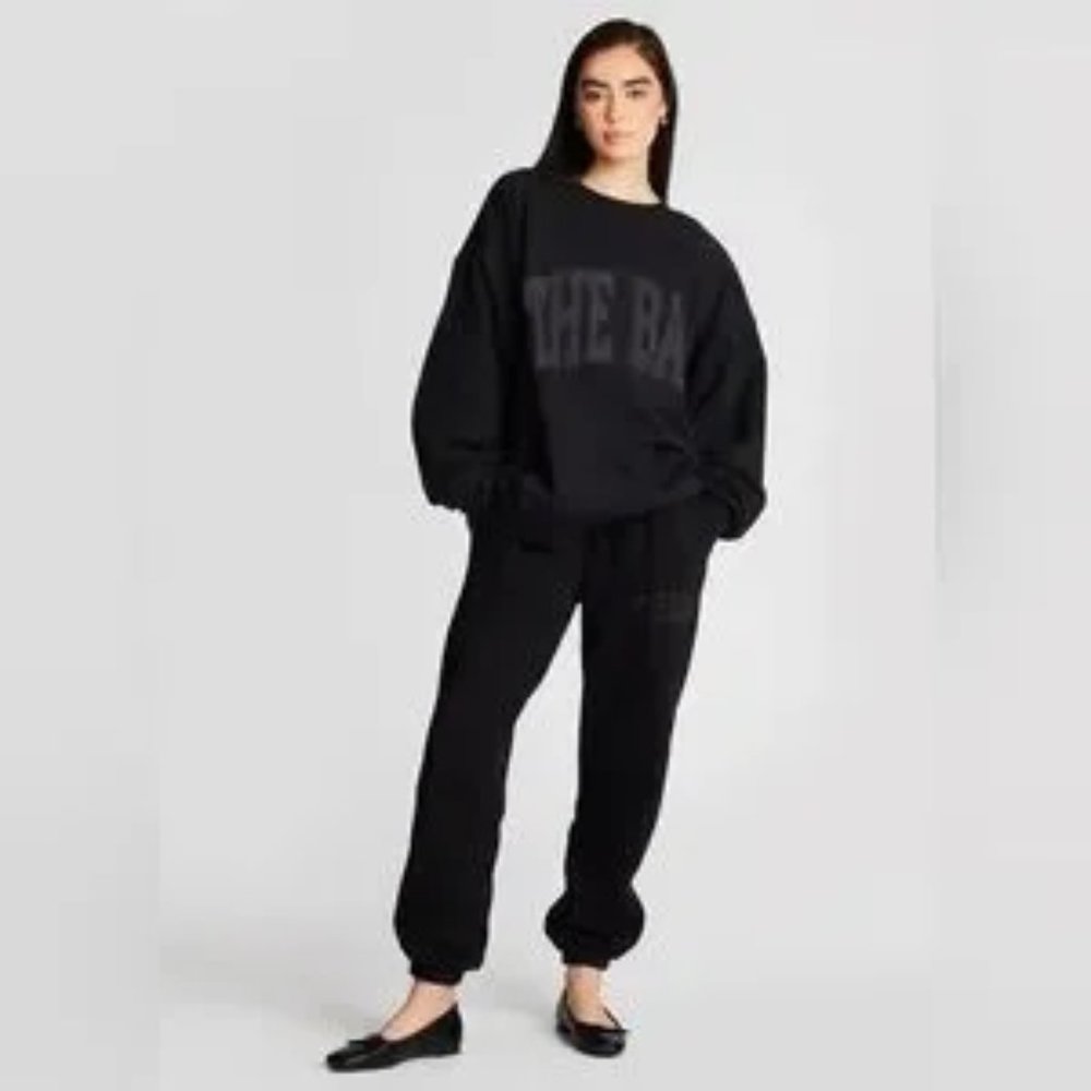 THE BAR - VARSITY SWEATPANTS BLACK - SIZE LARGE